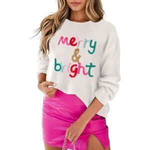 Women's Casual Holiday Sweaters Long Sleeve Round Neck Sweater Christmas Sweater